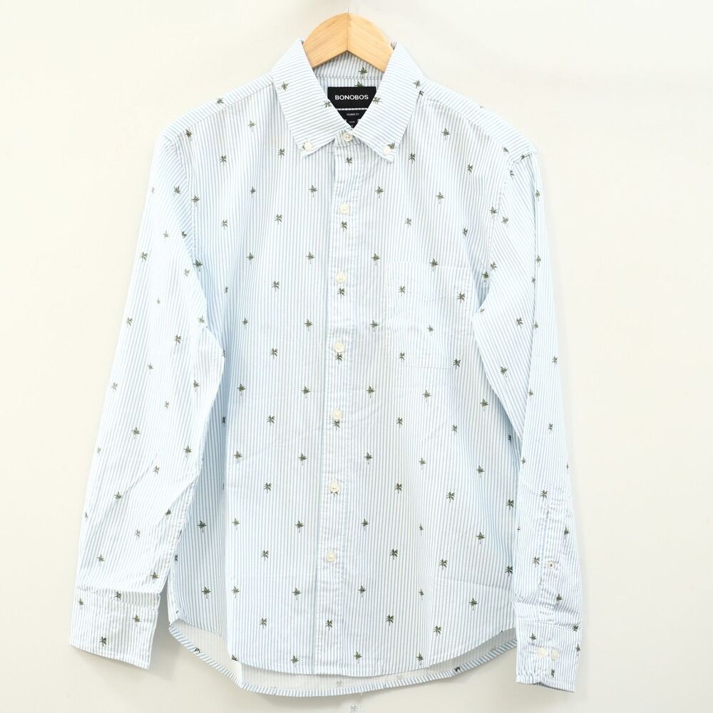 Bonobos Long Sleeve Men's Shirt Buttondown Striped Printed Tailored Fit M 285976